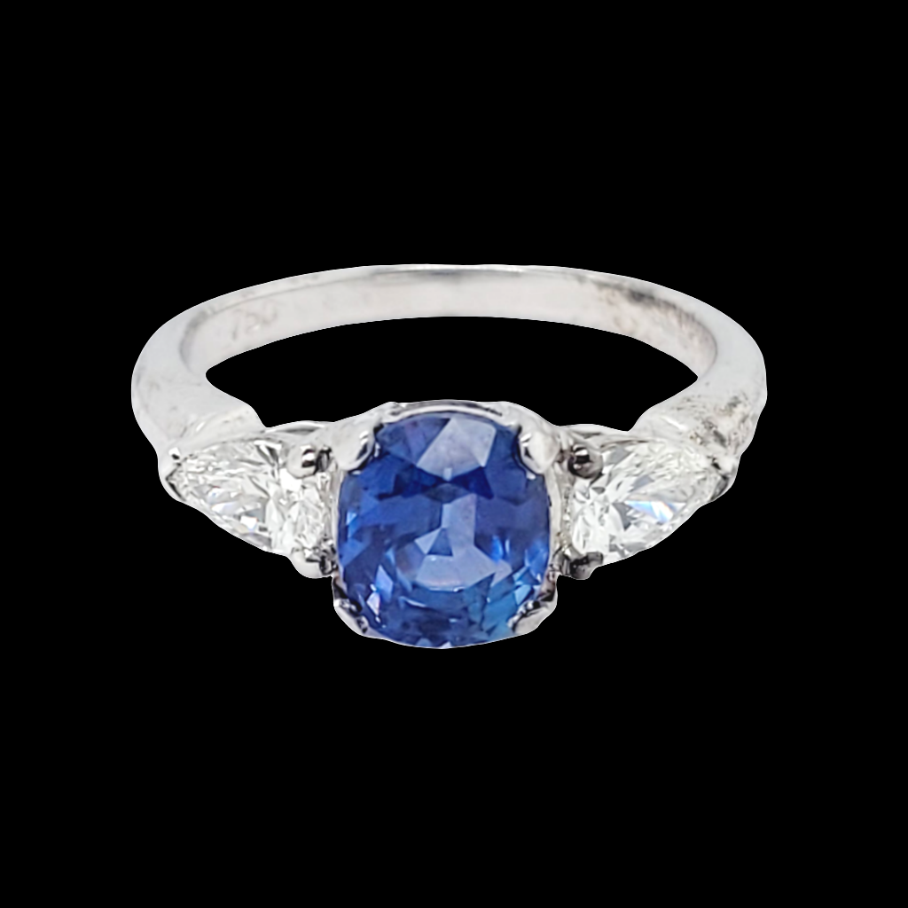 Sapphire and pear shaped diamond engagement ring
SKU: 6688