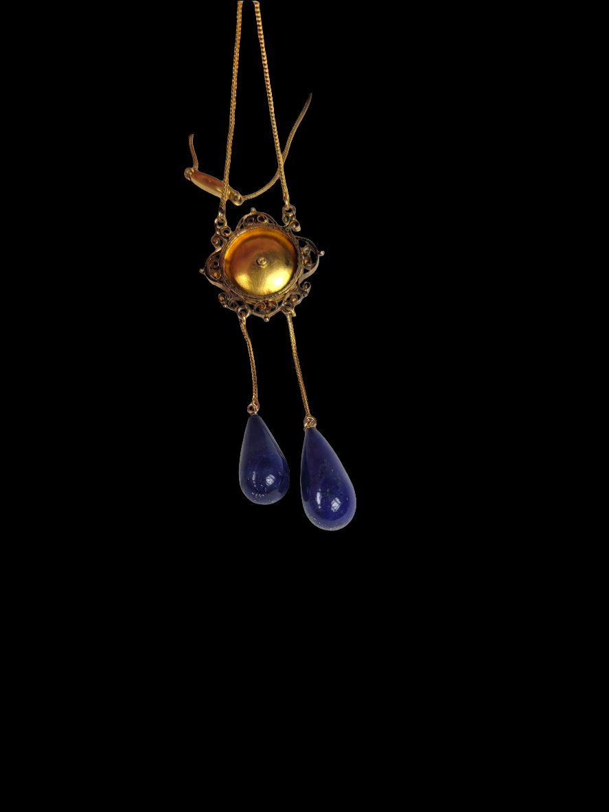 Antique archaeological revival lapis lazuli gold necklace
SKU: 8335