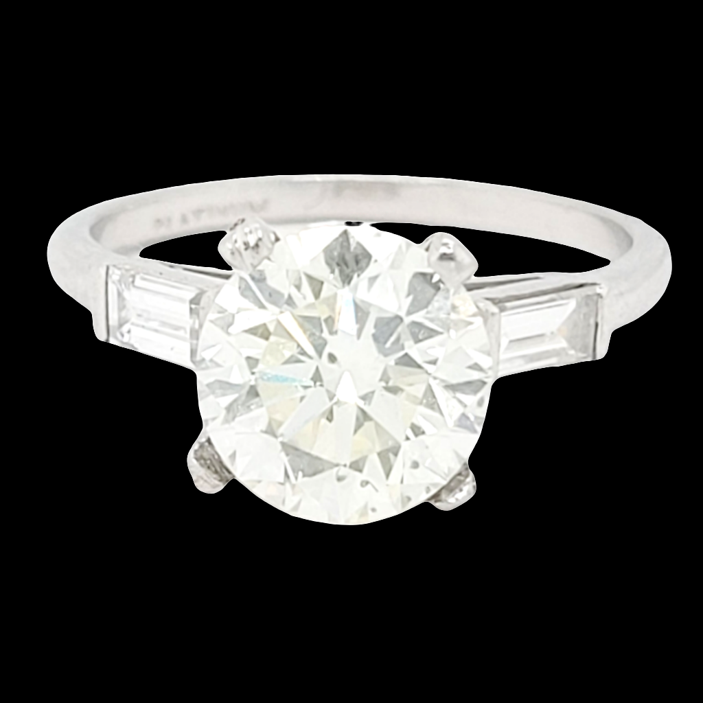 2.54ct diamond solitaire and baguette diamond engagement ring
SKU: 6471