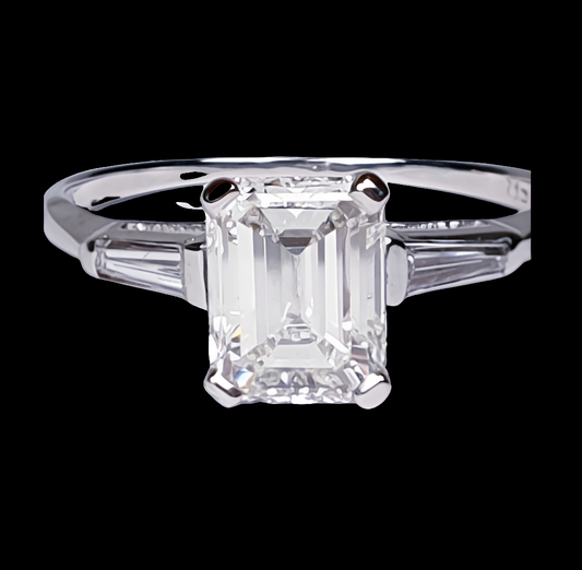 1.42ct emerald cut diamond engagement ring
SKU: 4462