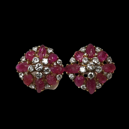 1930's Carved ruby and diamond earrings
SKU: 4246
