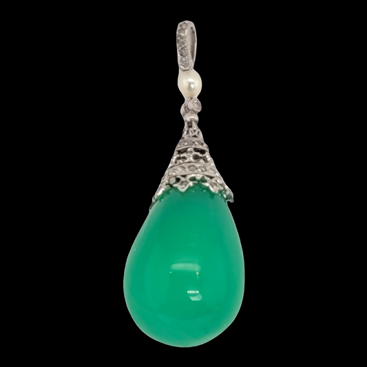 Gem Edwardian chrysoprase and diamond pendant
SKU: 6438