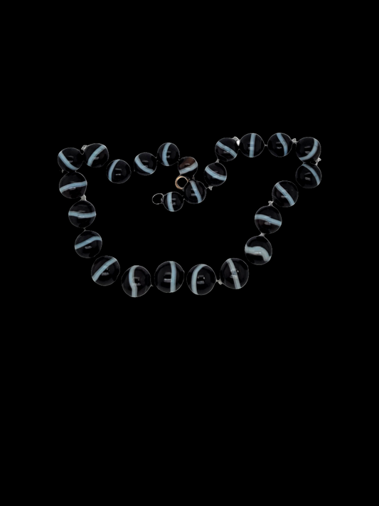 Antique banded agate an faceted rock crystal necklace
SKU: 7668