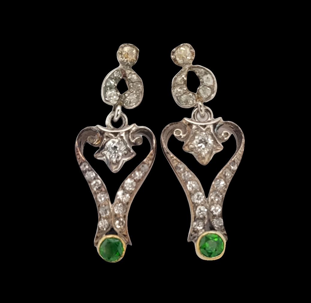Art nouveau demantoid garnet and diamond earrings
SKU: 6328