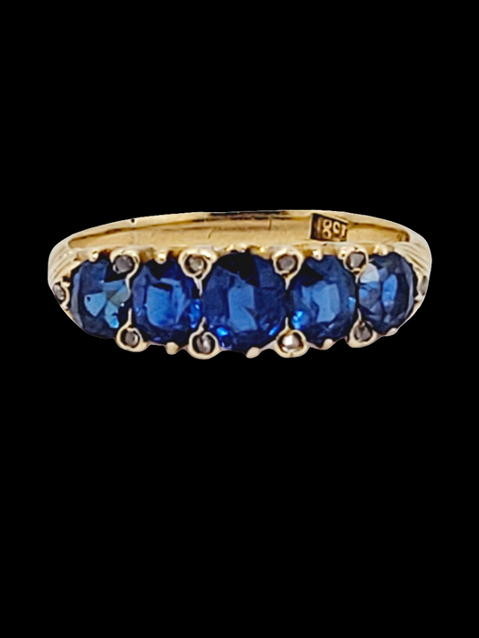 Antique sapphire 5 stone ring
SKU: 6936