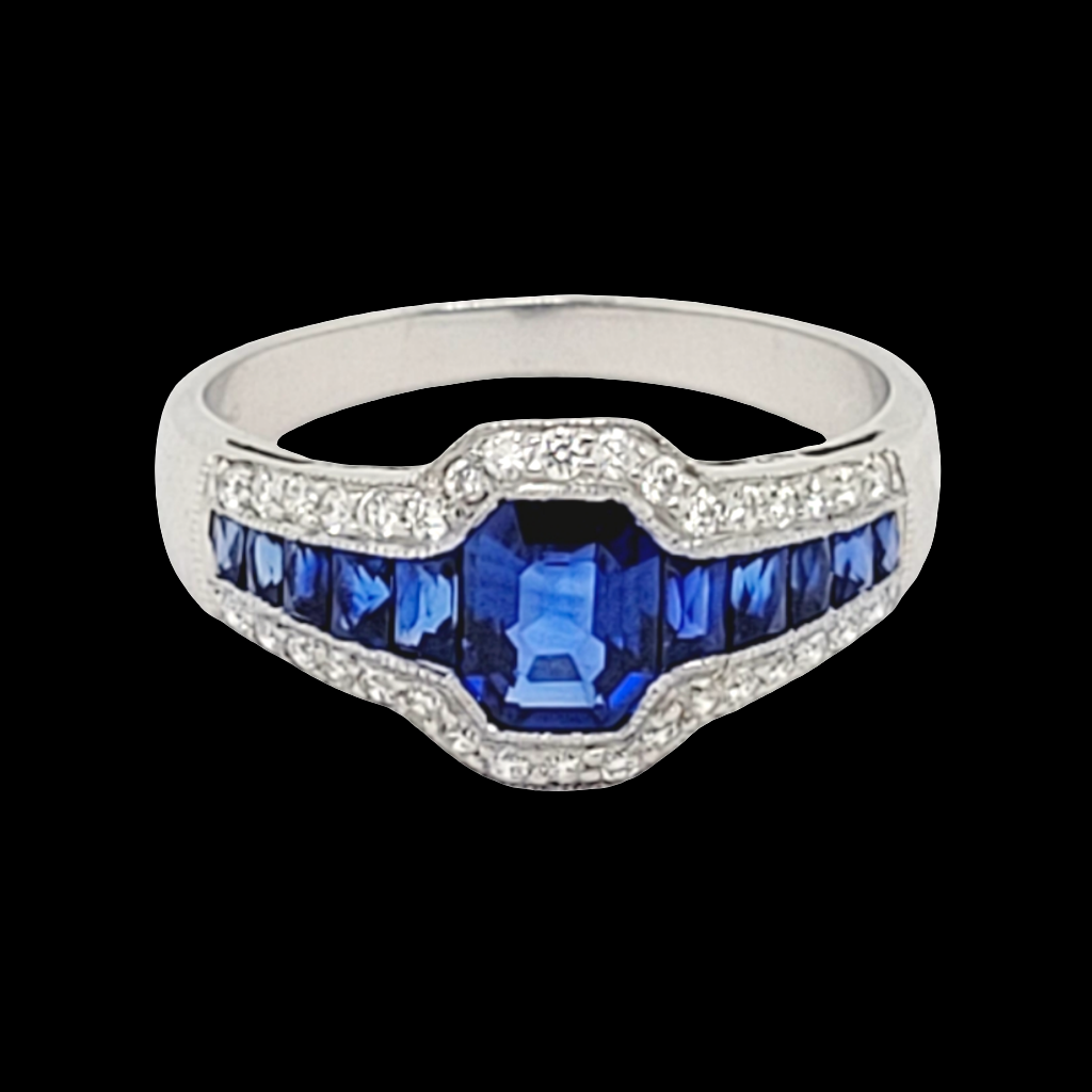 Geometric sapphire and diamond ring
SKU: 6344