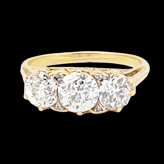 Antique old cut diamond carved half hoop ring
SKU: 6870