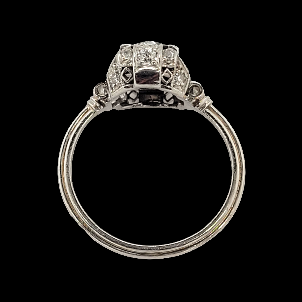 Art deco sapphire and diamond engagement ring SKU: 6237