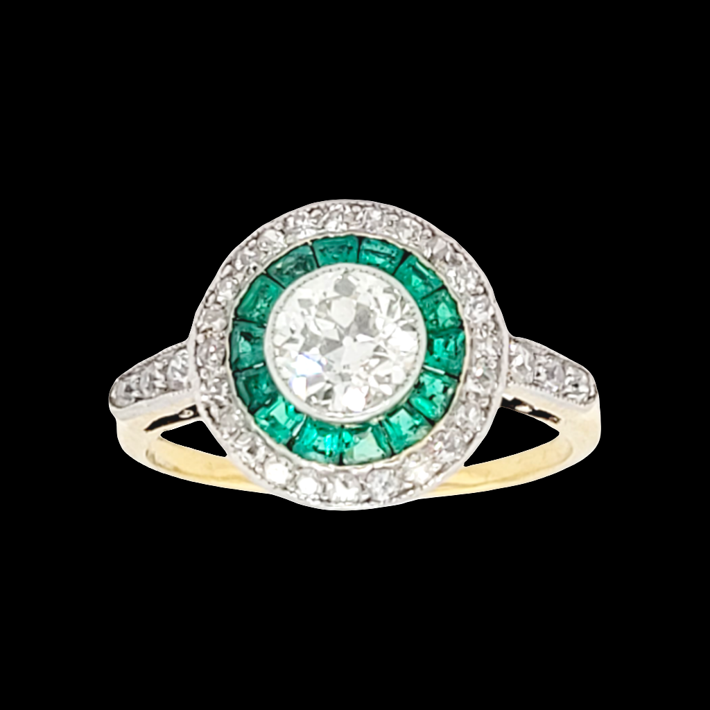 Antique emerald and diamond target ring
SKU: 6770