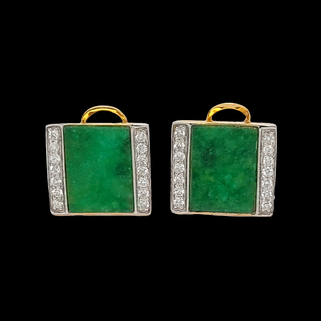 Pair of jade and diamond earrings
SKU: 6357