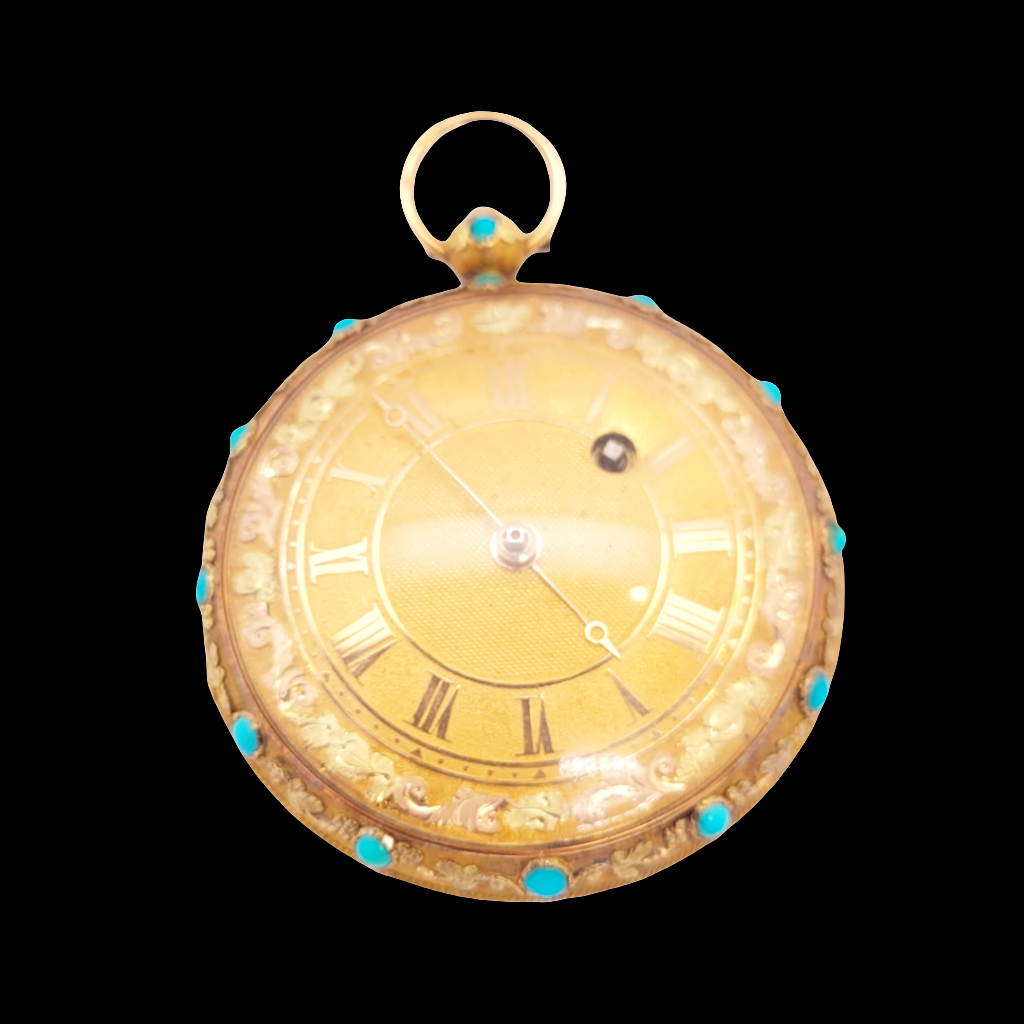 Regency three colour gold ruby and turquoise watch
SKU: 6654