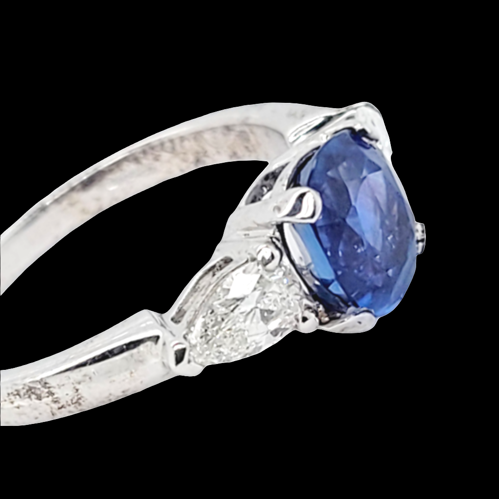 Sapphire and pear shaped diamond engagement ring
SKU: 6688