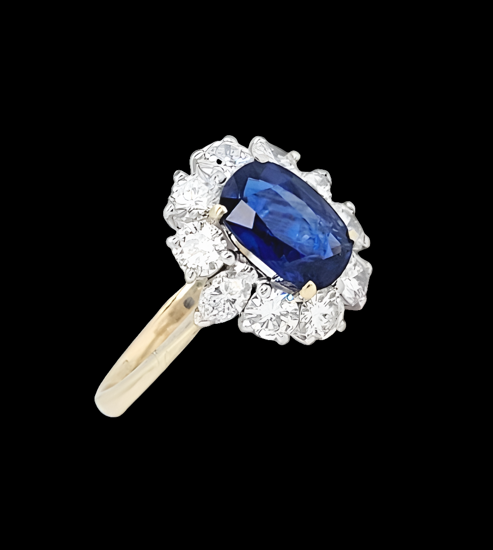 Natural Royal Blue sapphire and diamond engagement ring
SKU: 7631