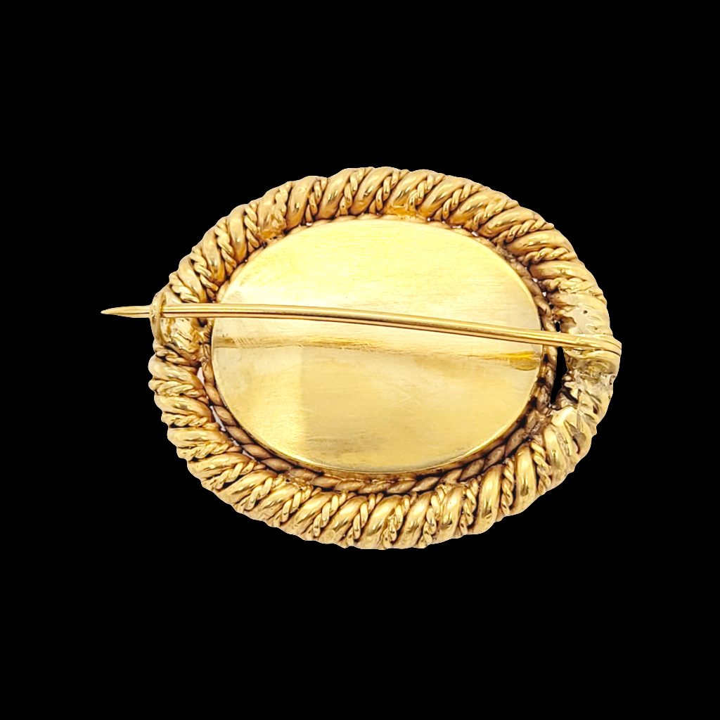 Antique Cabochon garnet brooch
