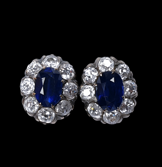 Sapphire & Diamond Cluster Earrings circa 1880
SKU: 559