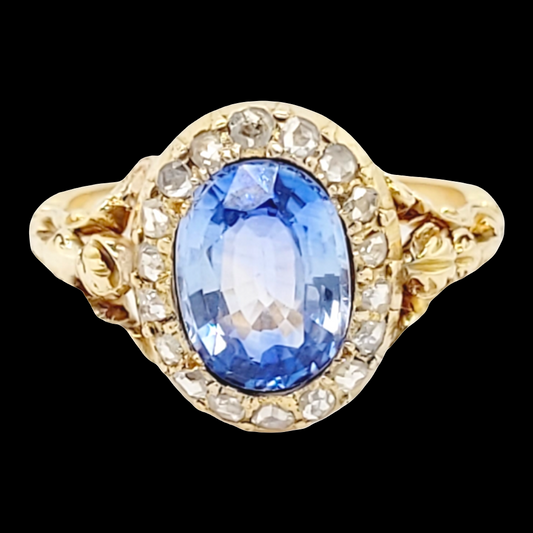 Rare Antique sapphire and diamond cluster engagement ring
SKU: 6545