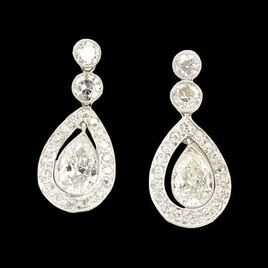Edwardian pear shaped diamond drop earrings
SKU: 6404