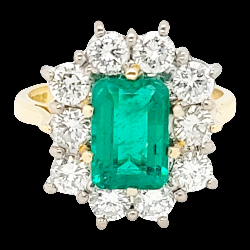 Emerald and diamond cluster ring
SKU: 6460