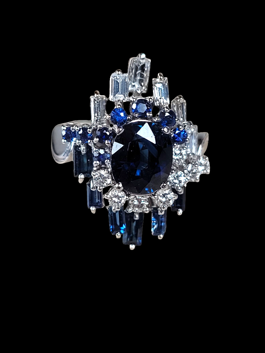 1950's sapphire and diamond cluster ring
SKU: 8434