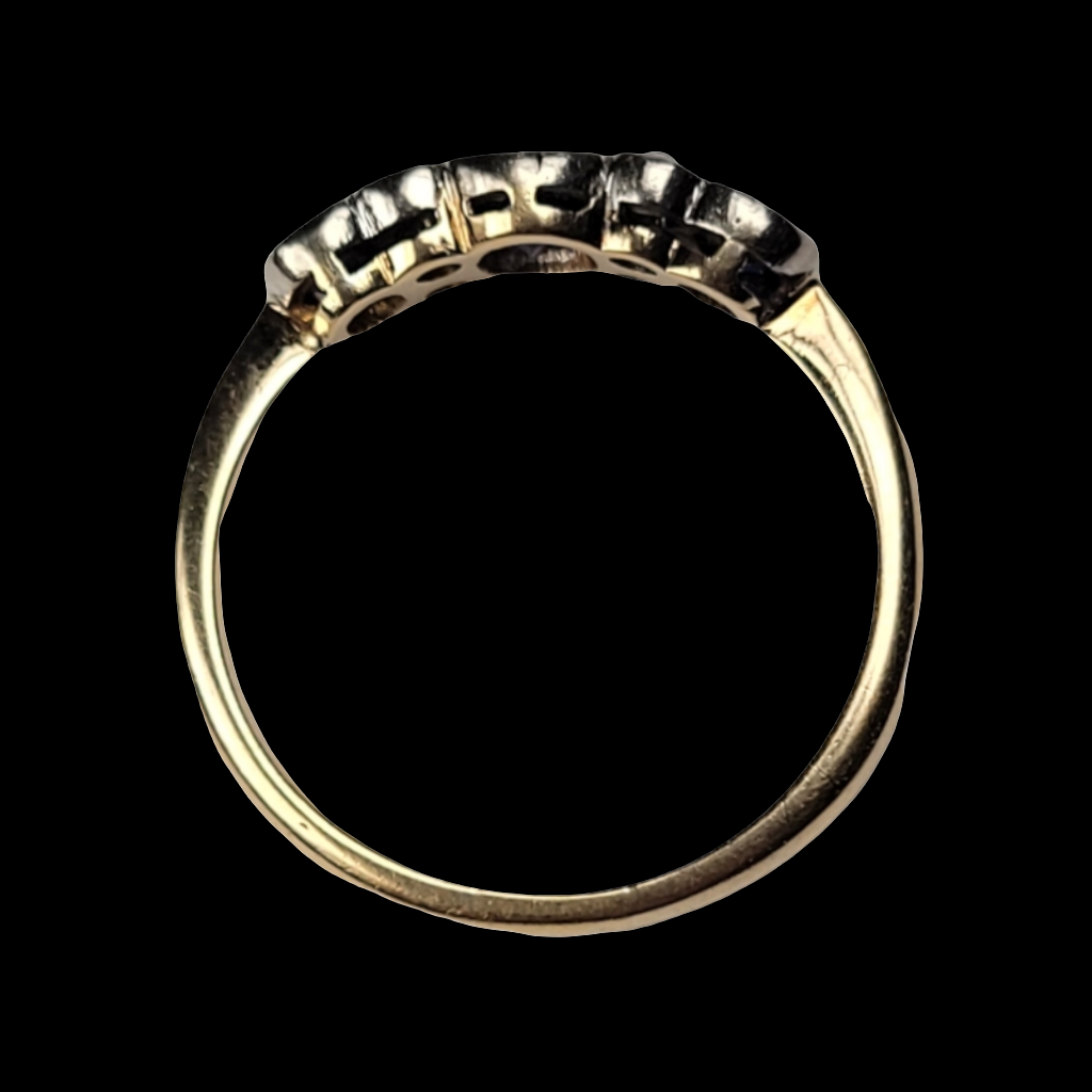 Antique sapphire and diamond ring sku 5737
