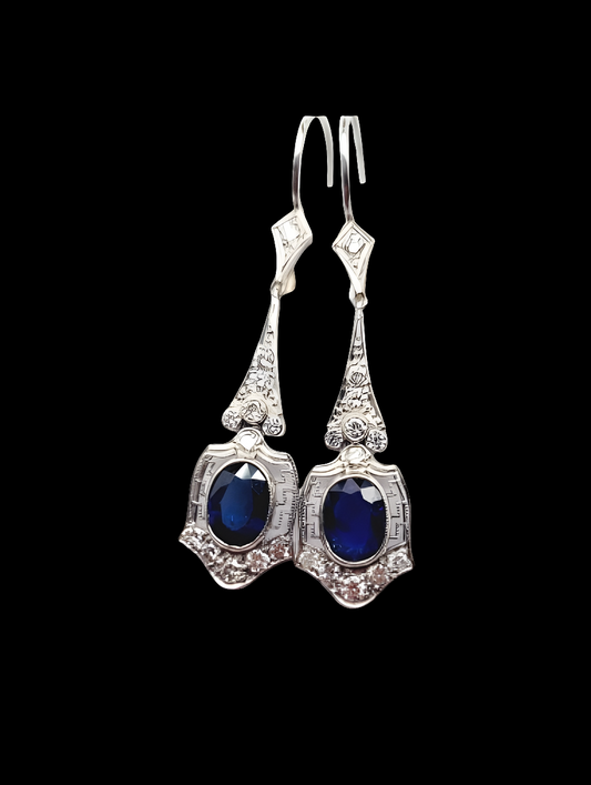 Art deco sapphire and diamond drop earrings
SKU: 7204