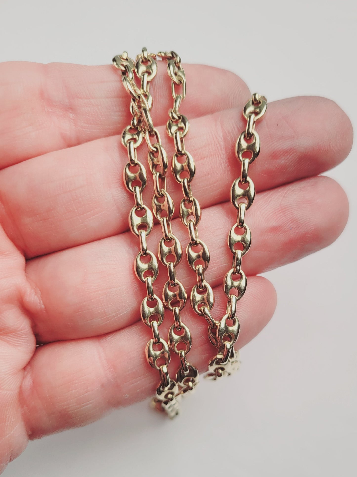 Vintage 18ct yellow gold marine link chain sku