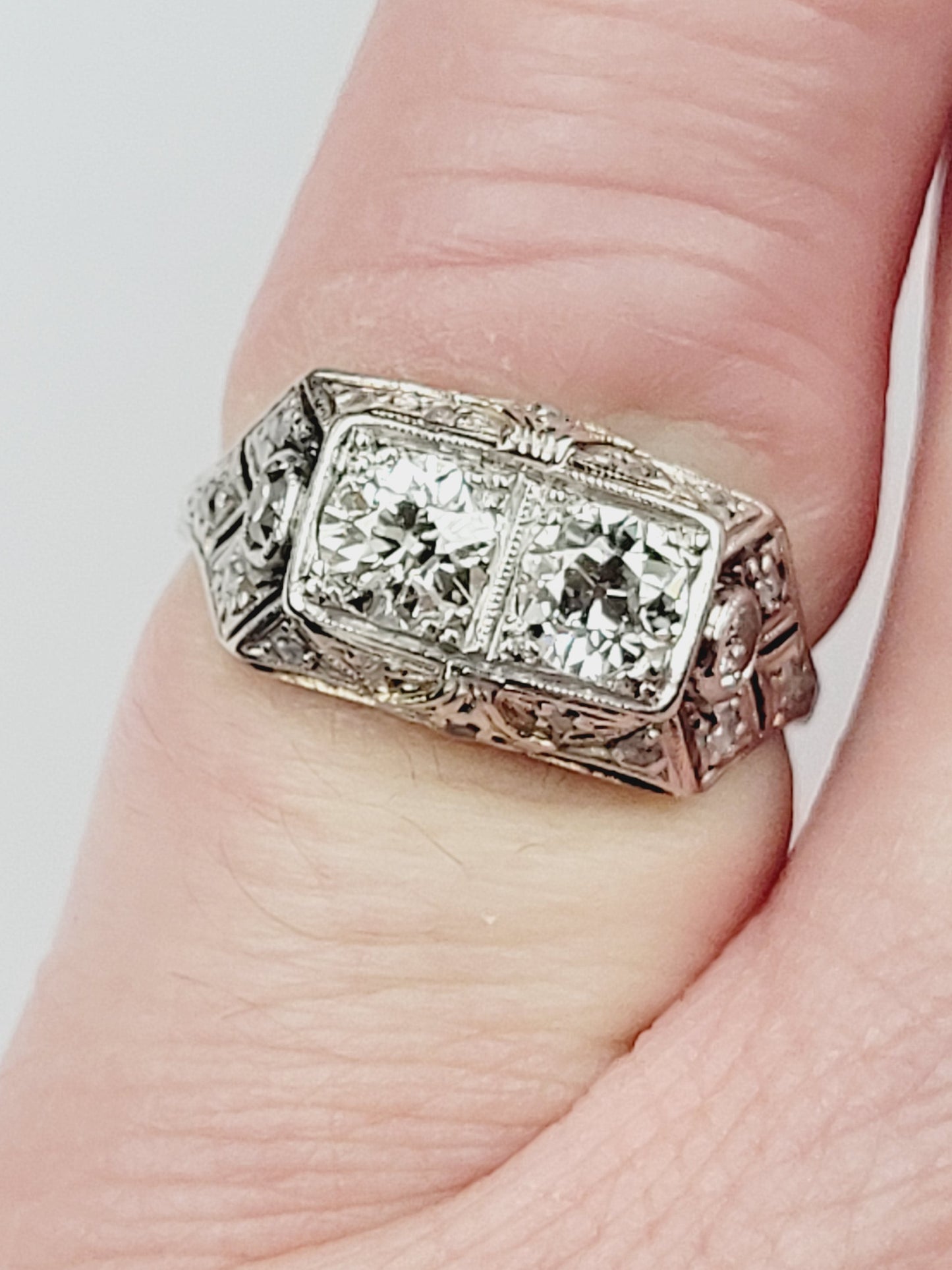 Art deco diamond engagement ring sku 8898