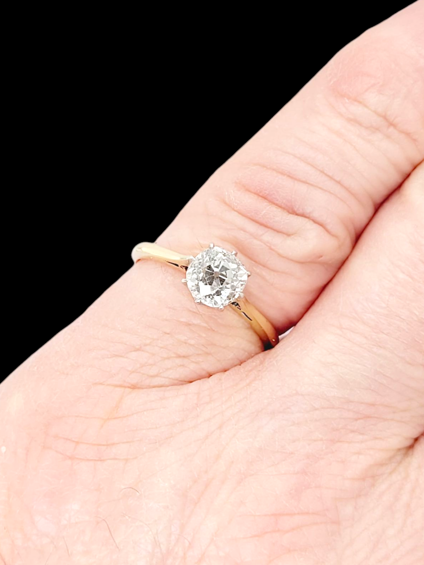 Old mine cut solitaire engagement ring
SKU: 7959