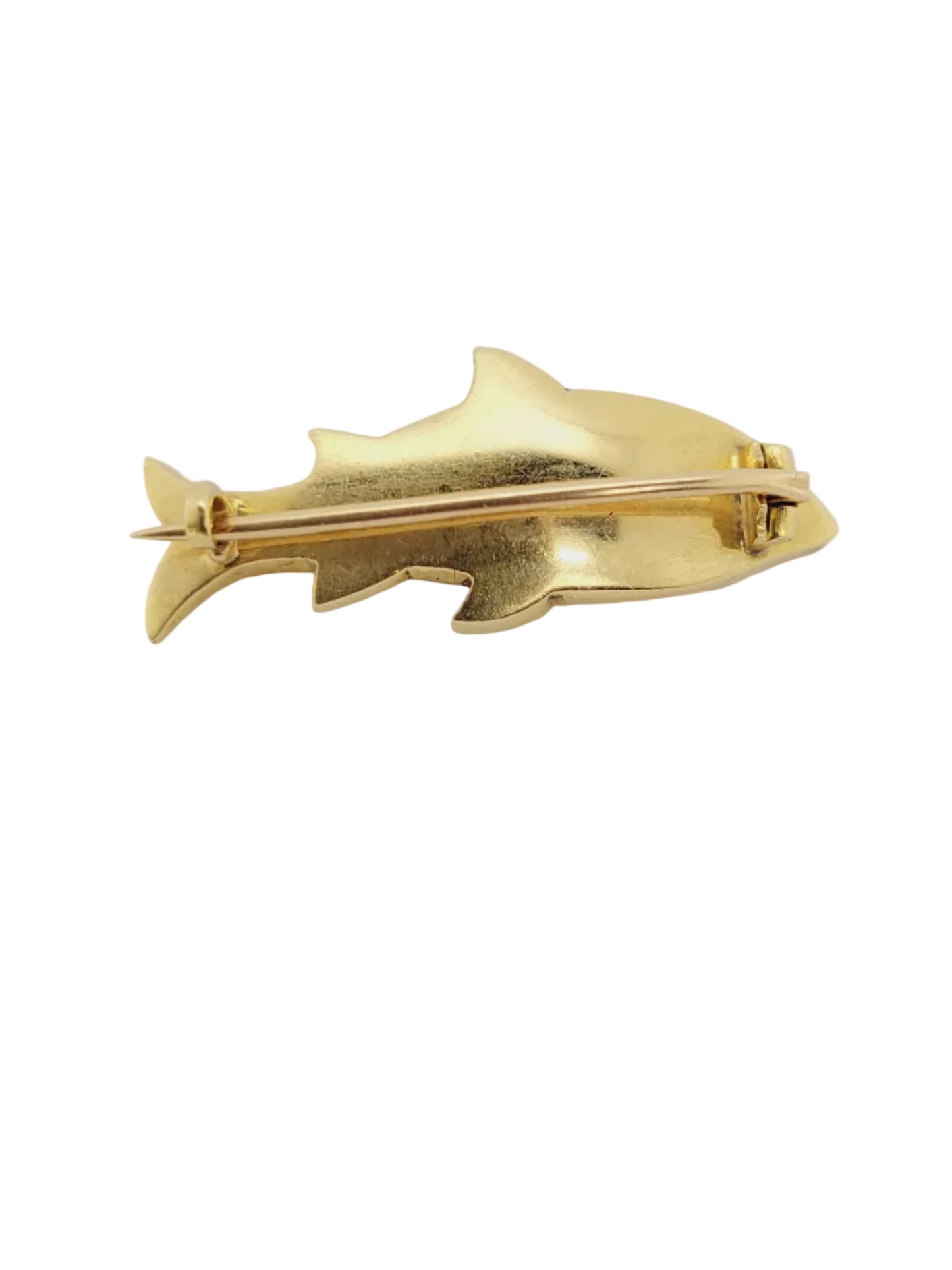 Fine Antique enamel and gold fish pin sku 9065