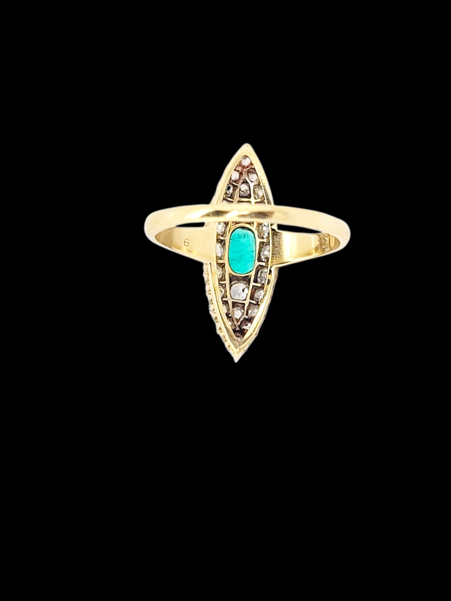 Victorian emerald and diamond navette cluster ring
SKU: 8276