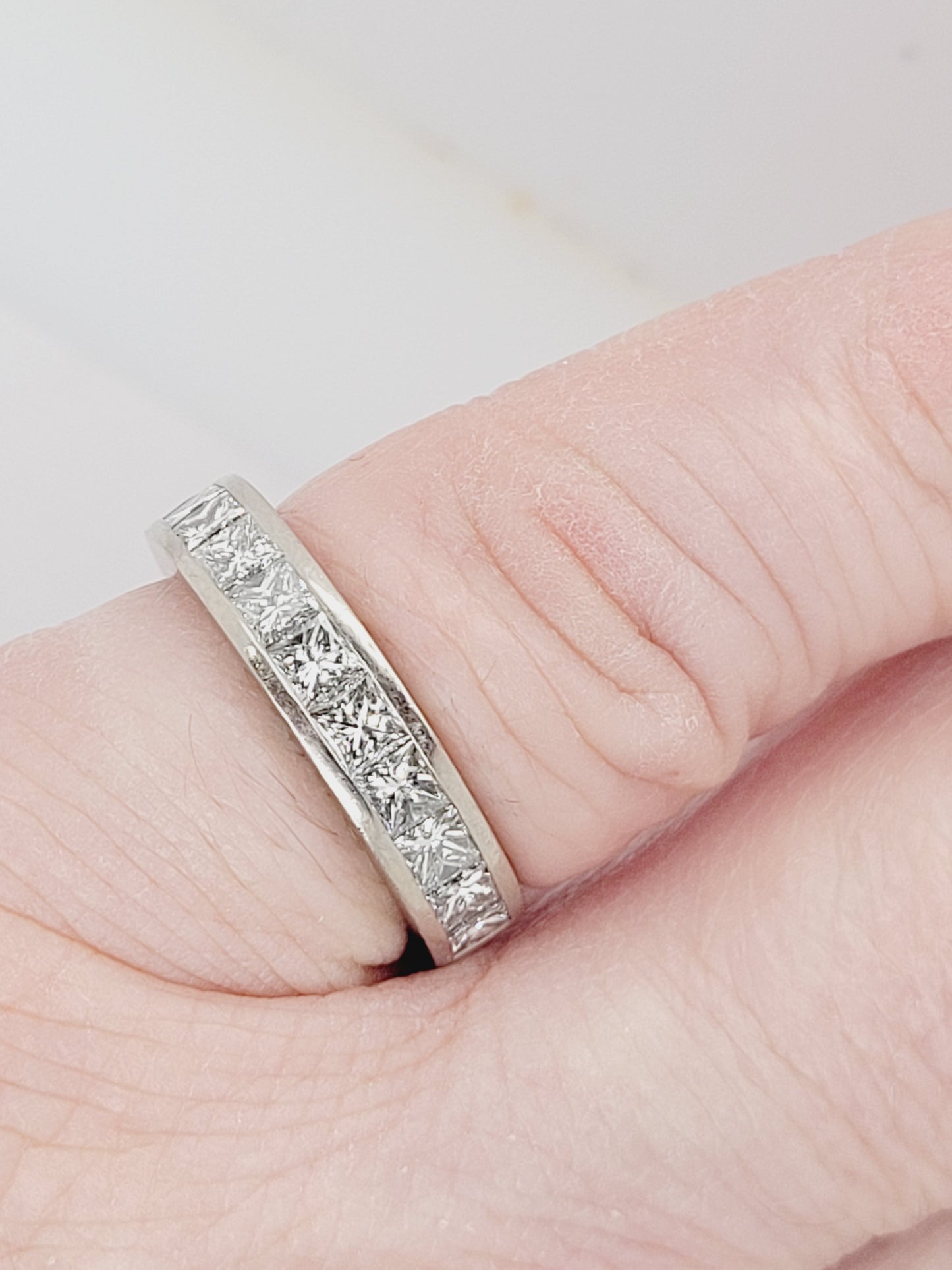 Half hoop princess cut diamond eternity band sku 8697