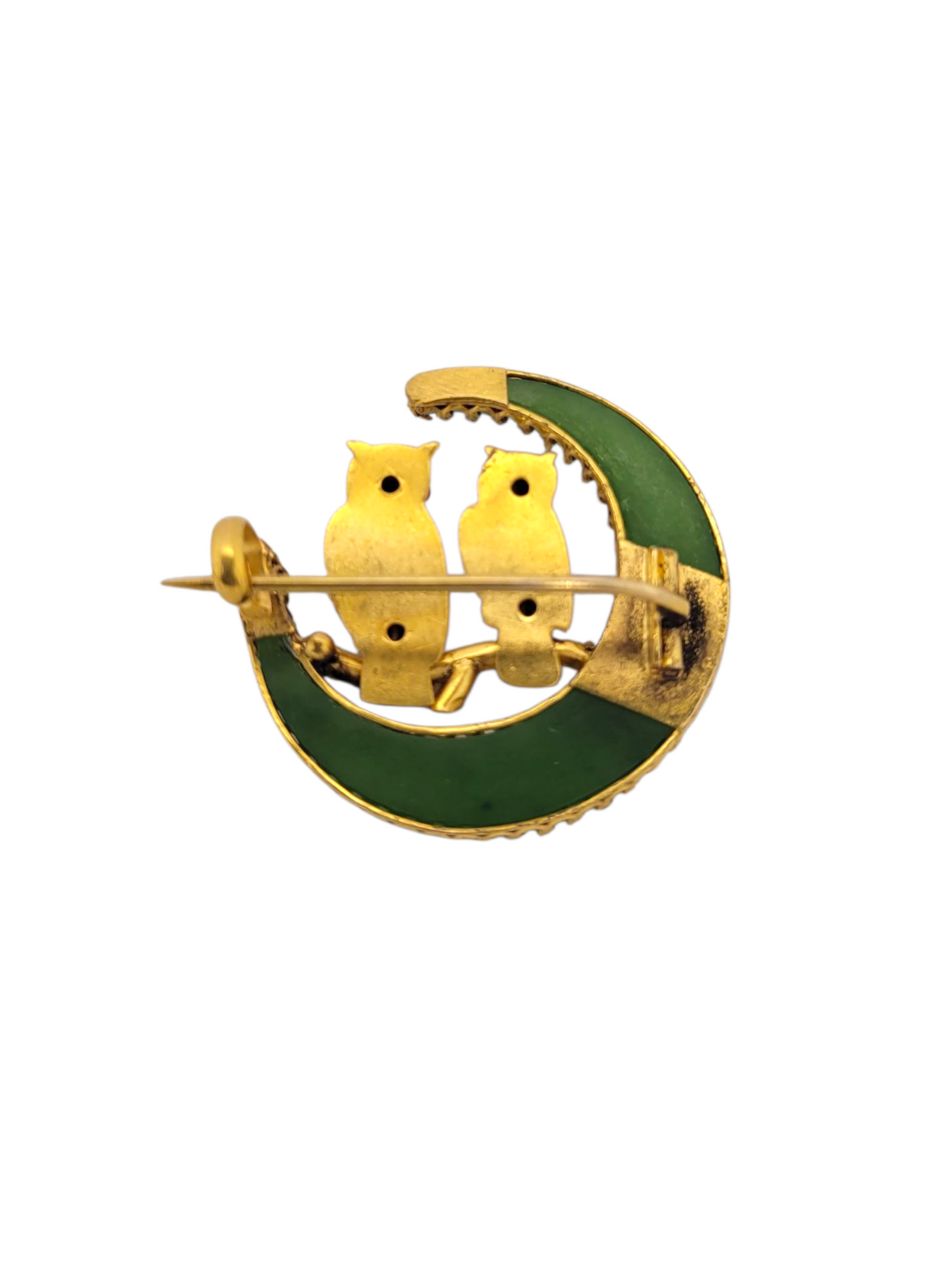 Two owl and crescent moon brooch
SKU: 8226