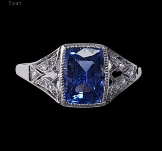Cornflower Sapphire art deco engagement ring
SKU: 4719