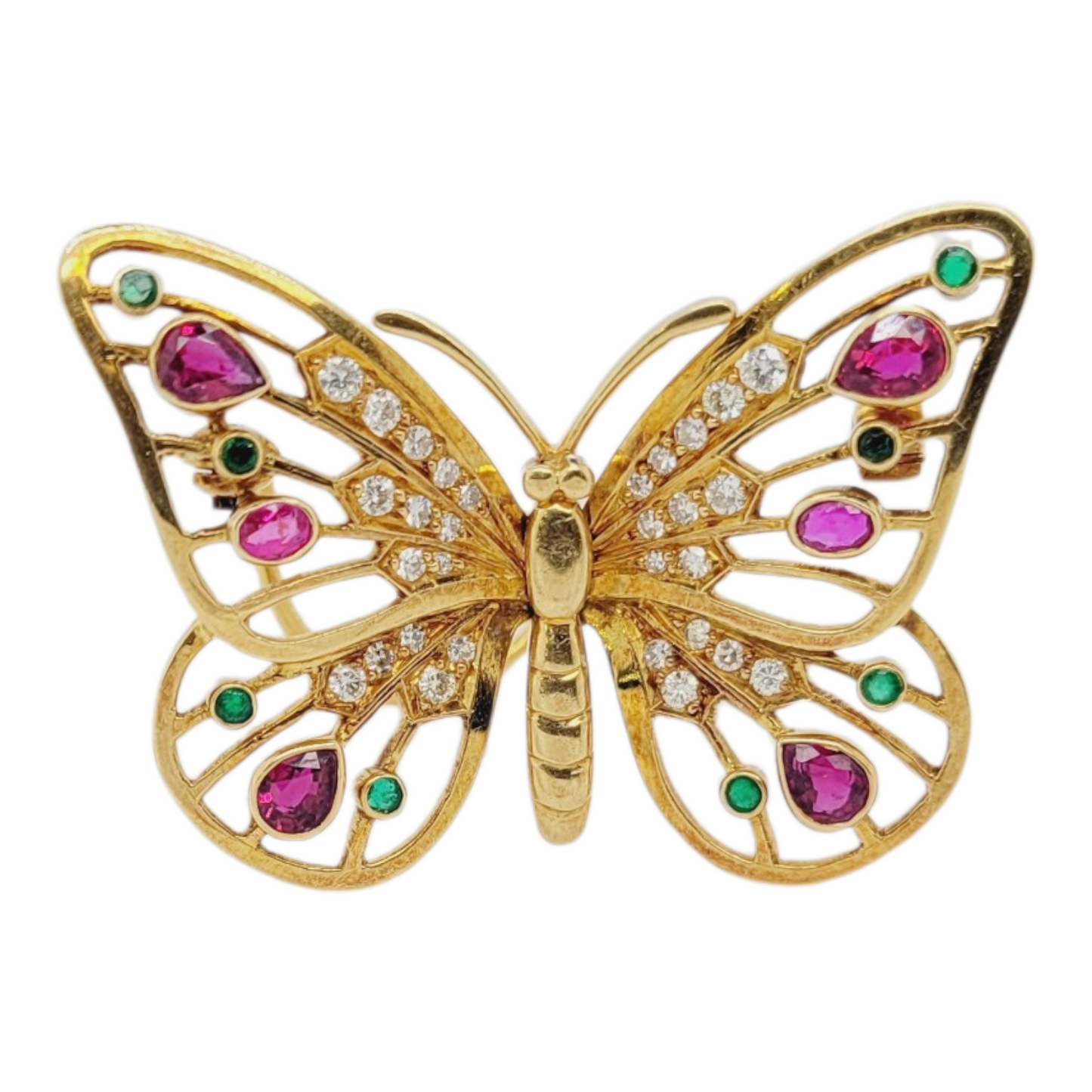 Gemset gold butterfly brooch sku 8876