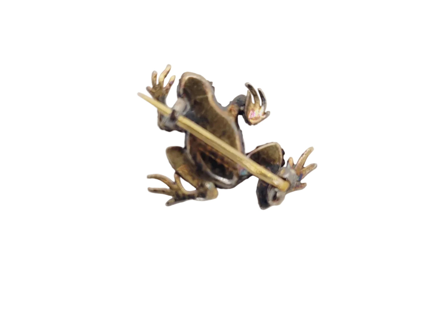 Antique animated realistic demantoid garnet and diamond Frog sku 9067