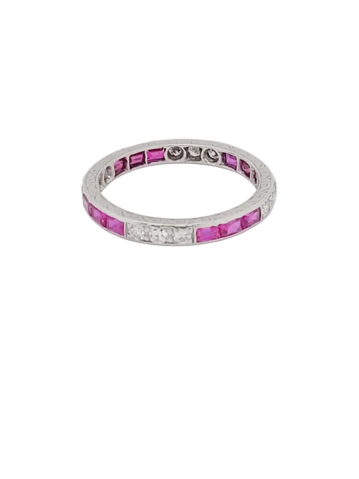 Art deco ruby and diamond eternity ring sku 8985