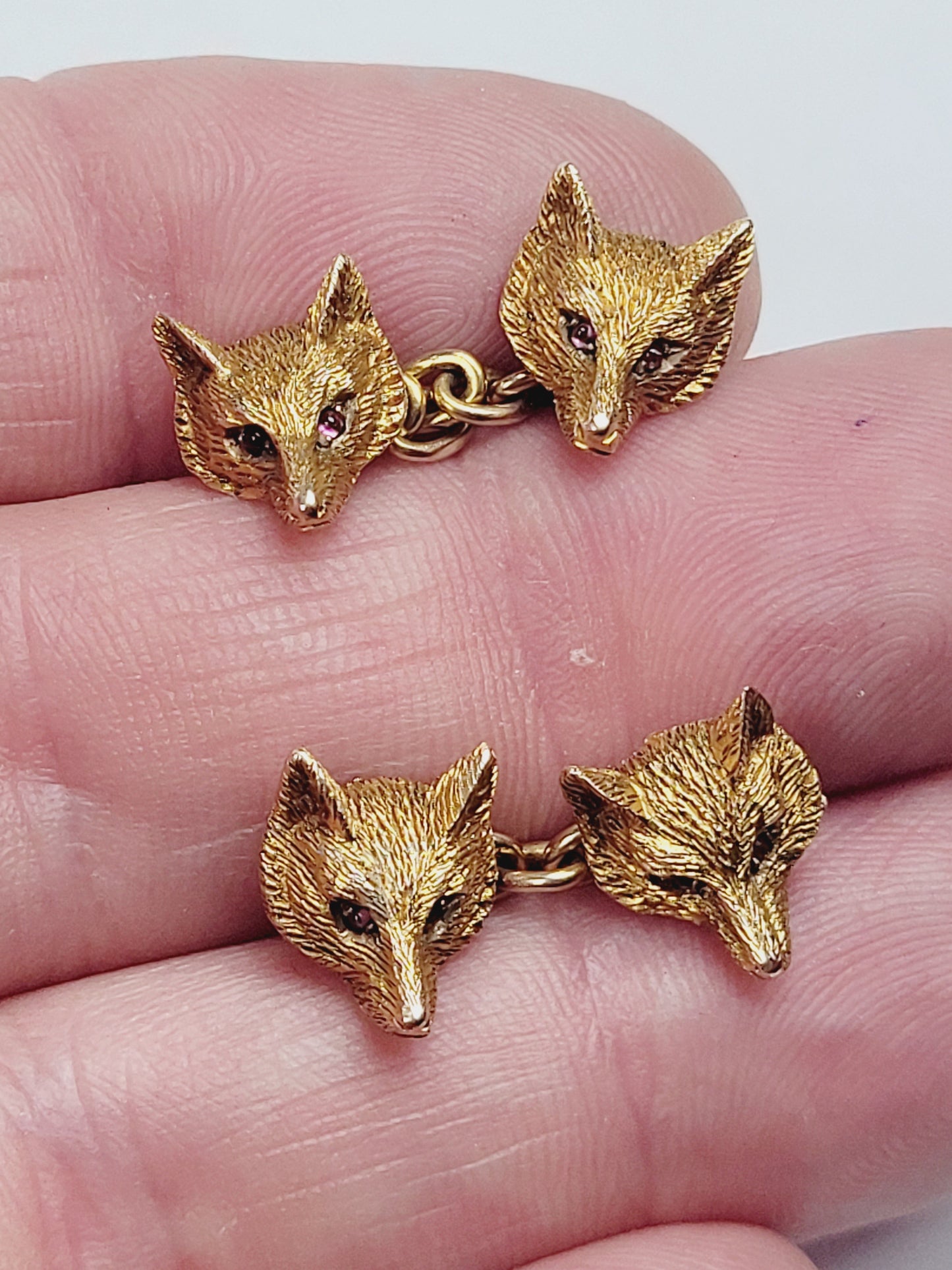 Cute gold Fox cufflinks sku 9094