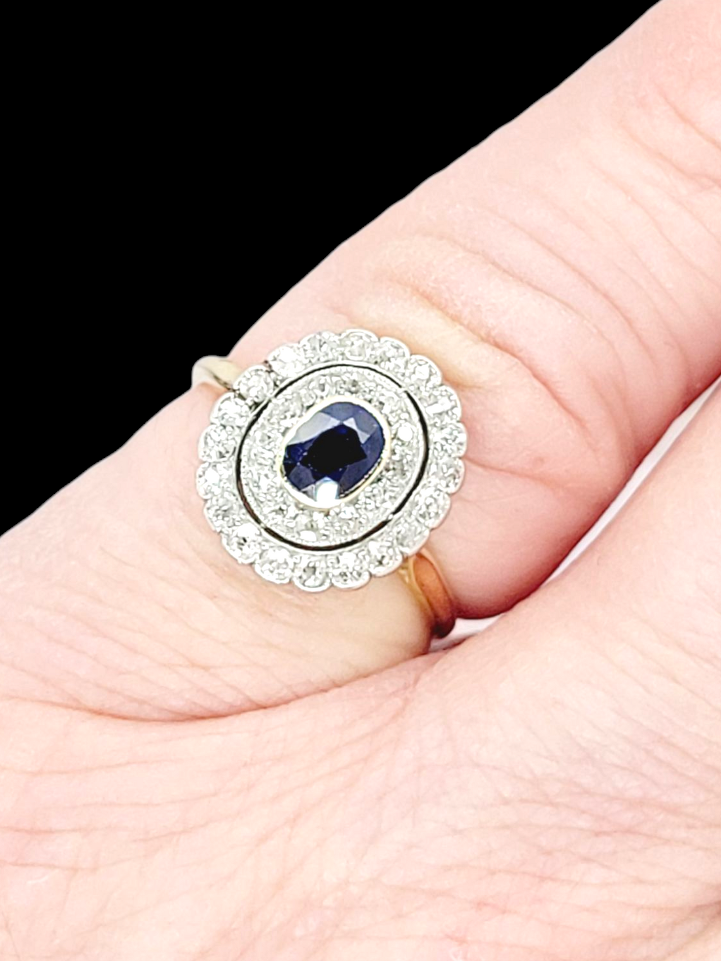Beautiful Edwardian sapphire and diamond cluster engagement ring
SKU: 8104