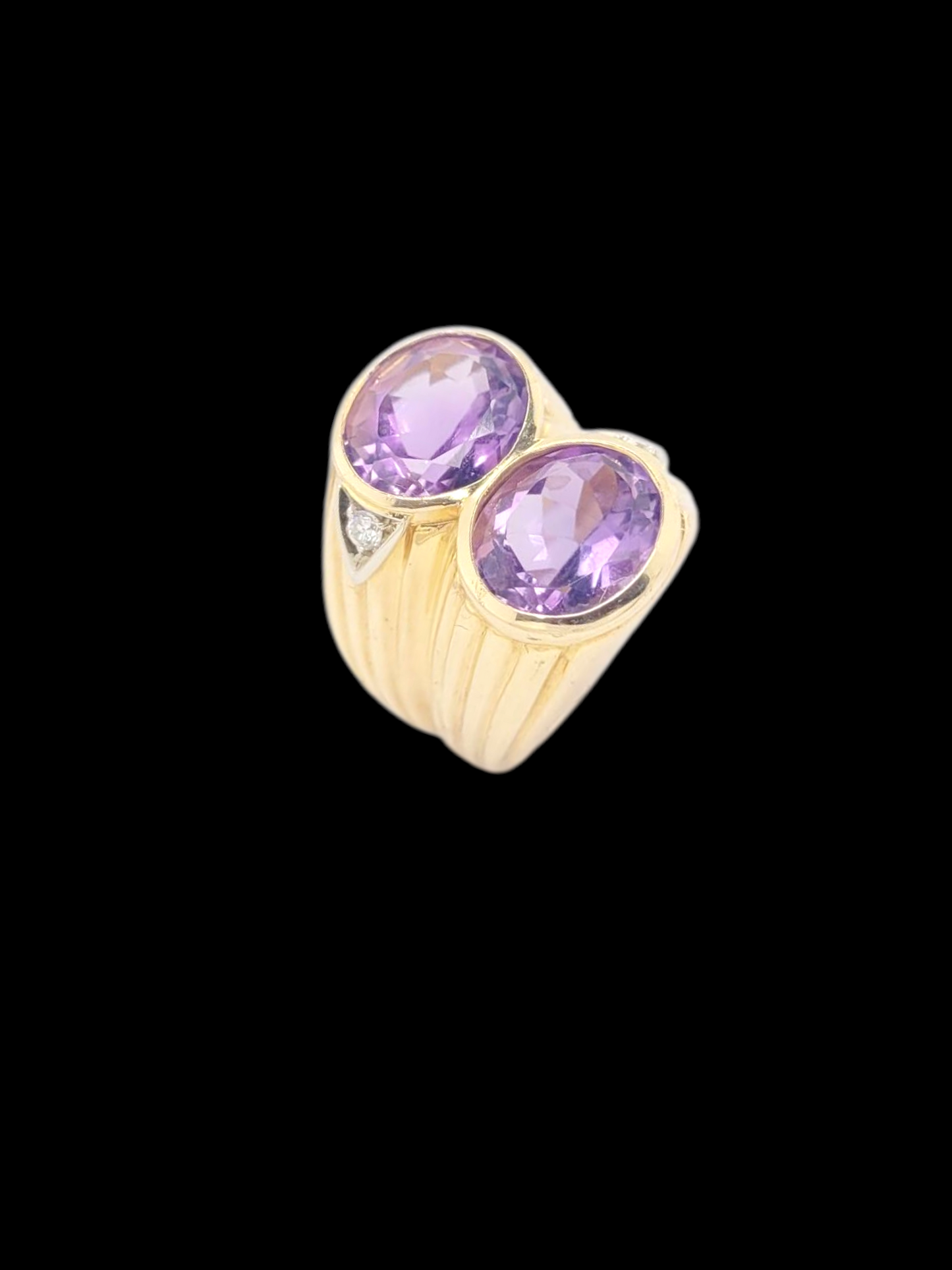 Vintage amethyst and diamond dress ring sku 8458