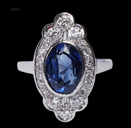 Art Deco Sapphire and Diamond Lozenge Ring
SKU: 2272