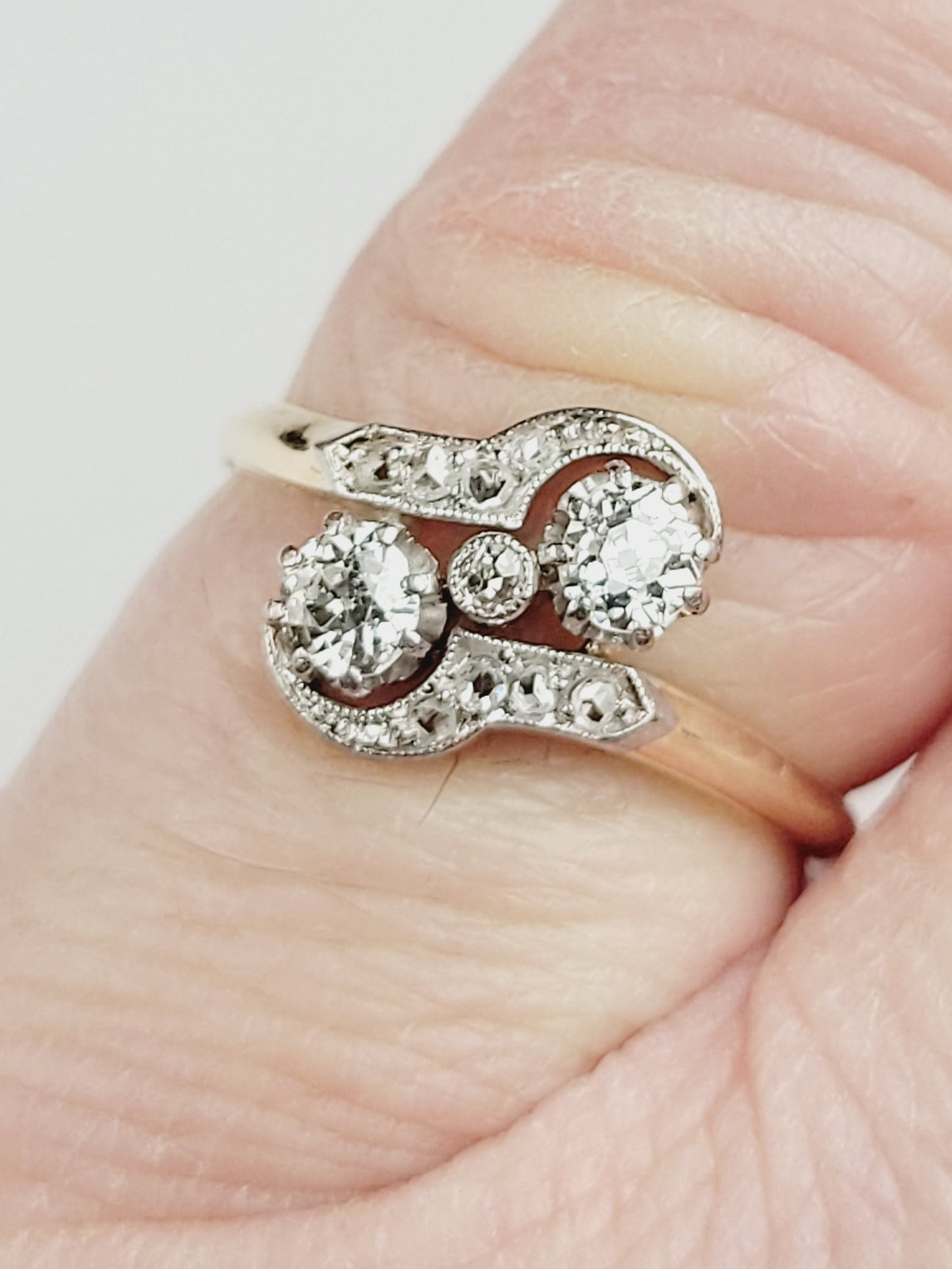 Toi et moi Edwardian diamond ring sku 8978