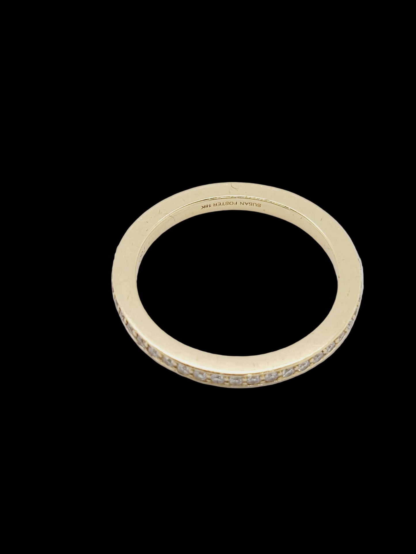 Diamond full hoop yellow gold eternity band sku 8784