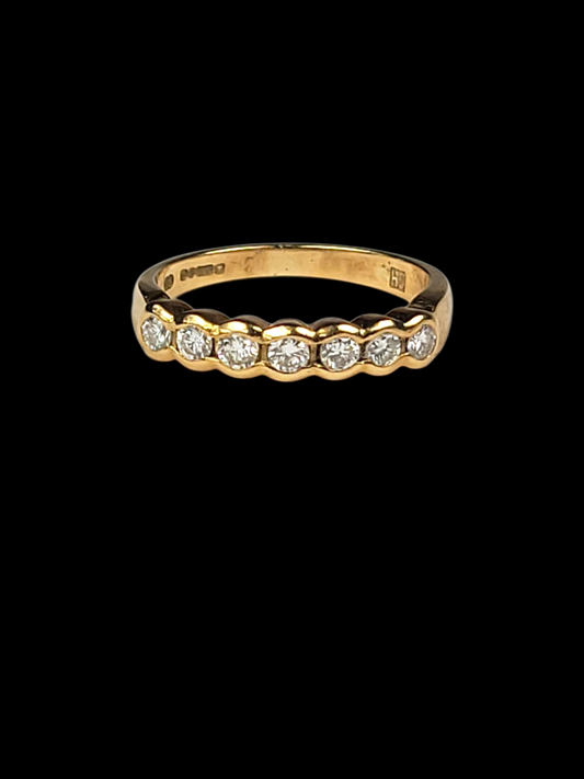 18ct yellow gold half hoop wedding band sku 6468