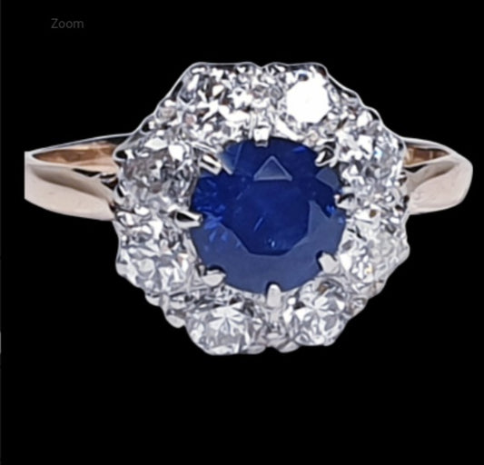 Sapphire and diamond cluster engagement ring
SKU: 4764