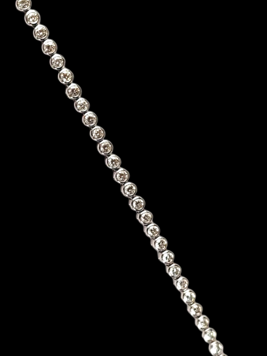5ct diamond tennis bracelet bezel set in 18ct white gold sku 8500