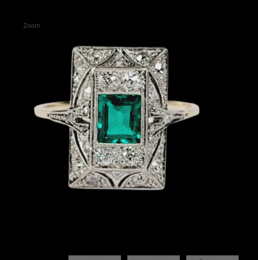 Fine Edwardian emerald and diamond panel ring
SKU: 5129