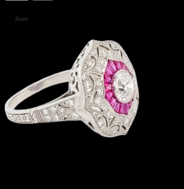 Ruby and old European cud diamond engagement ring
SKU: 5254