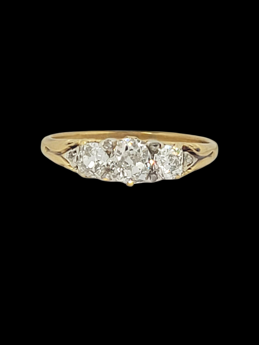 Antique diamond trilogy carved half hoop ring
SKU: 8488