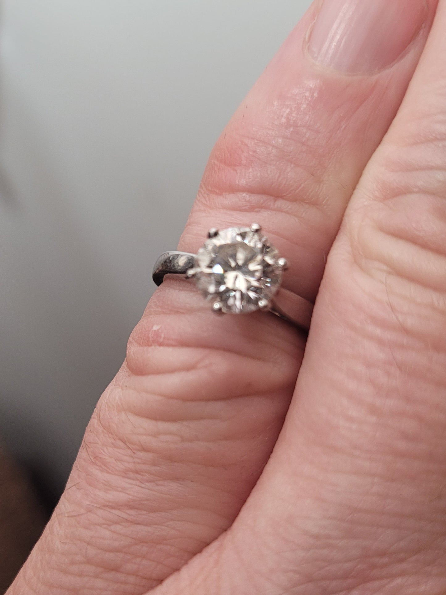 Vintage 1.50ct solitaire natural diamond engagement ring sku 9110