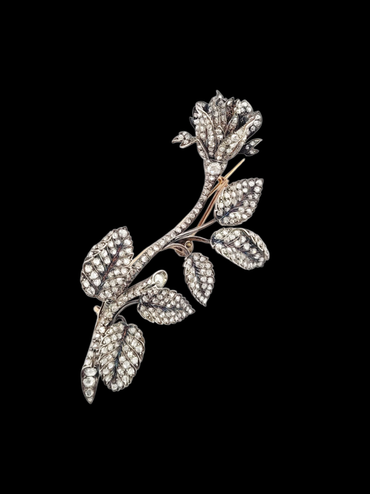 Antique en tremblant diamond set rose brooch
SKU: 8474